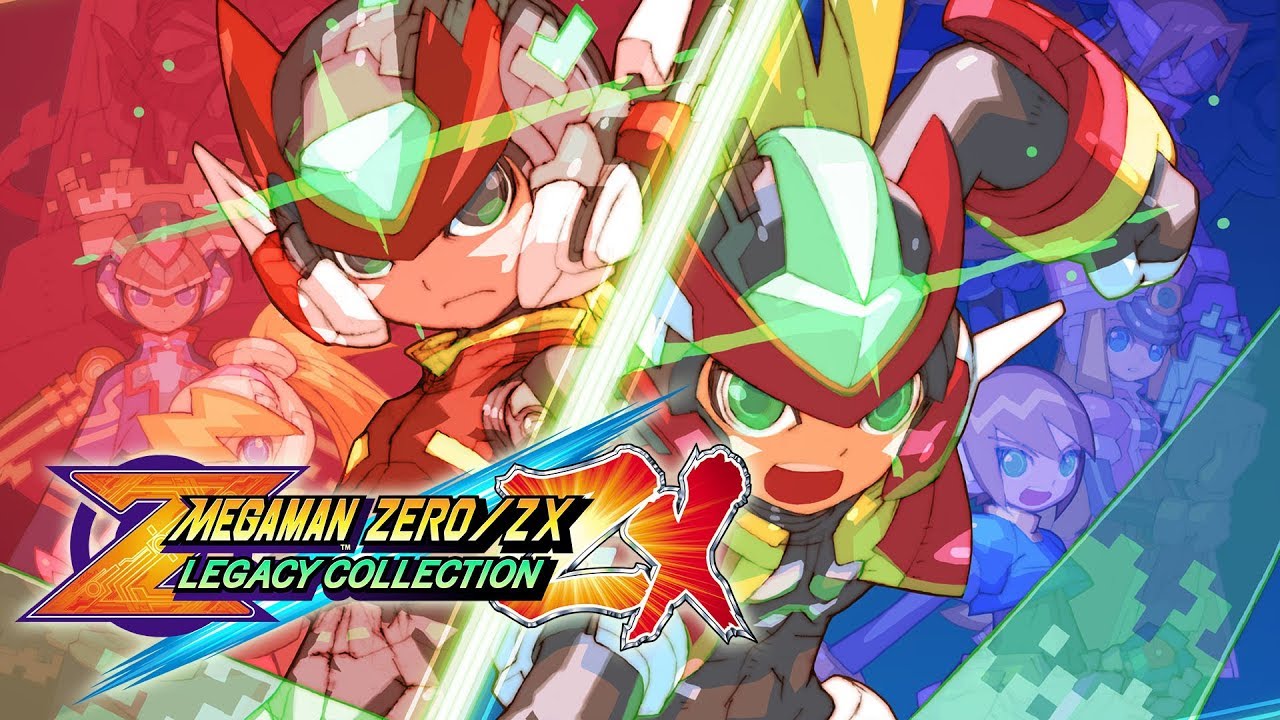 Mega Man Zero/ZX Legacy Collection artwork of Zero wielding an energy sword