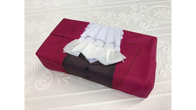 Ace Attorney Miles Edgeworth tissue box from Capcom Cafe