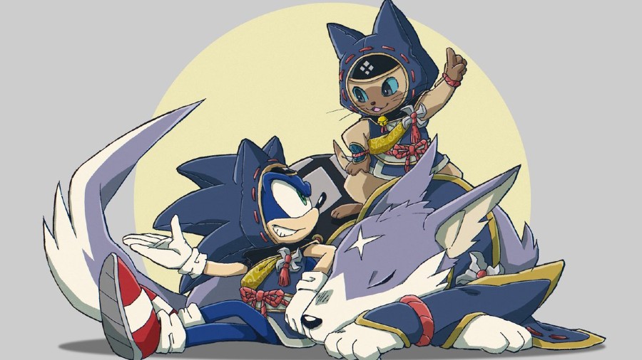 Yuji Uekawa Monster Hunter Rise x Sonic Crossover Art Shared