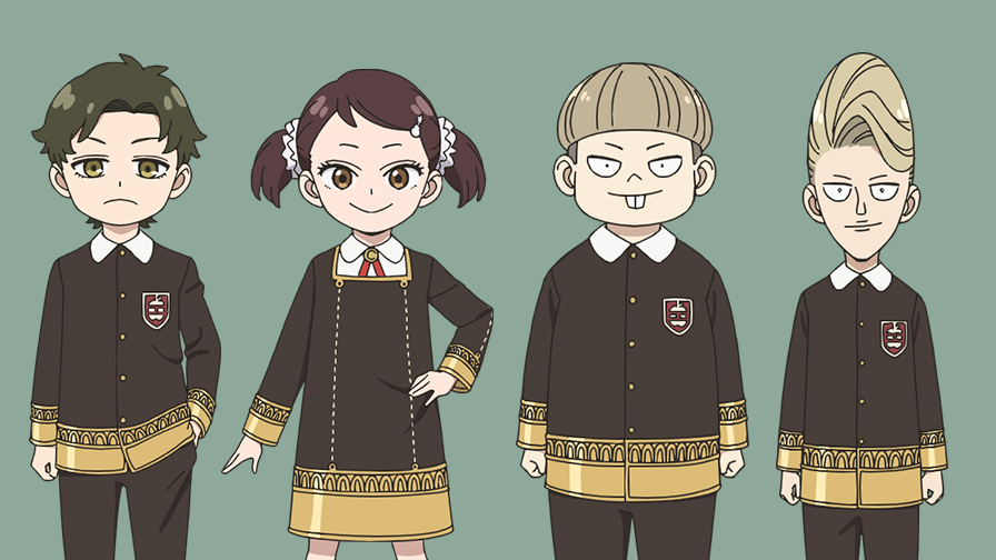 Spy X Family Anime Designs for Damian, Becky, Emile, and Ewen